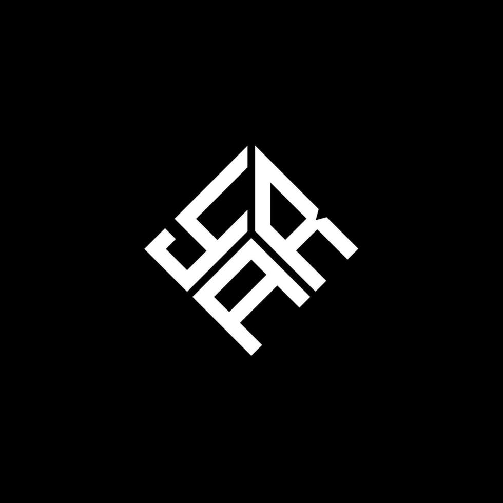 yar lettera logo design su sfondo nero. yar creative iniziali lettera logo concept. design della lettera dell'anno. vettore