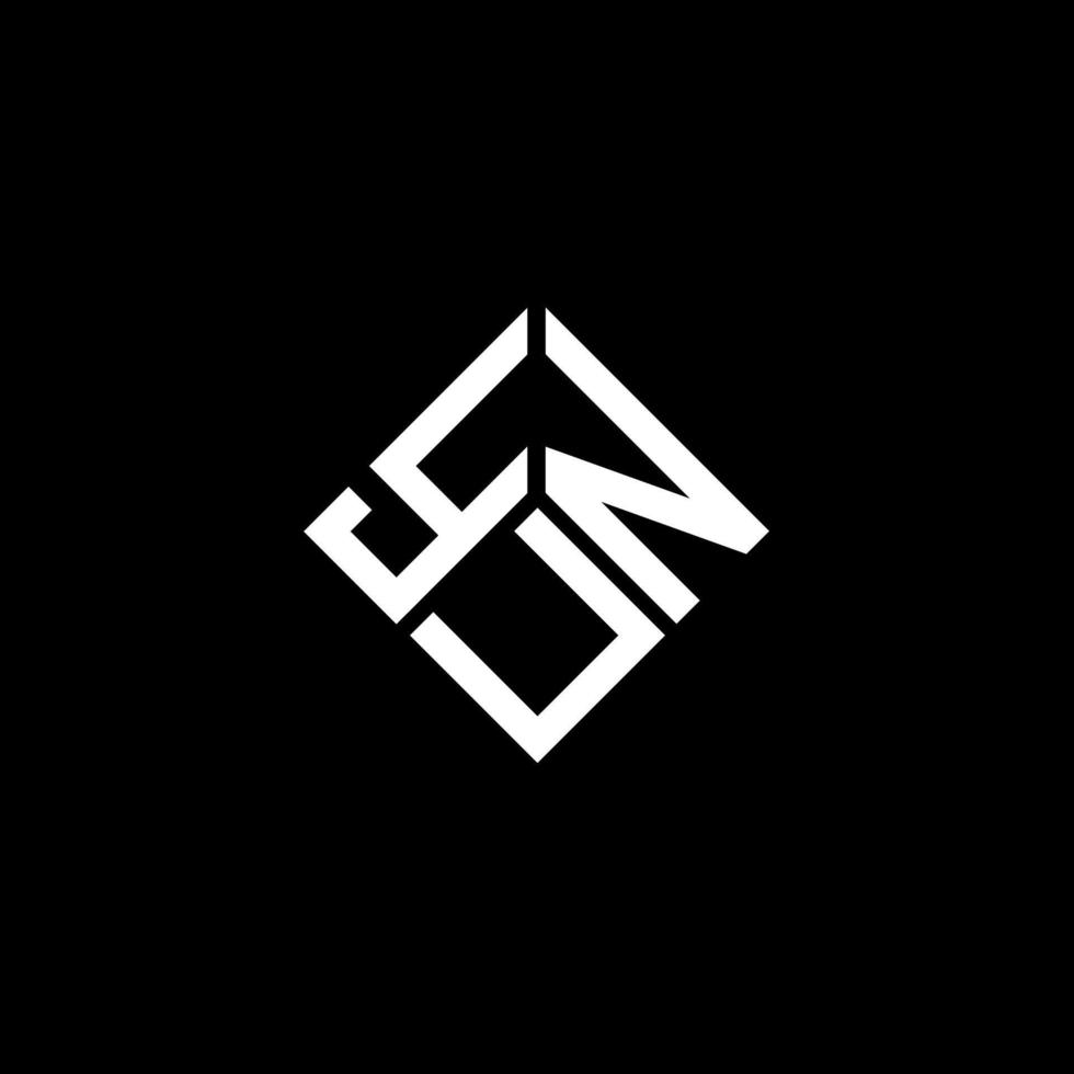 yun lettera logo design su sfondo nero. yun creative iniziali lettera logo concept. design della lettera yun. vettore