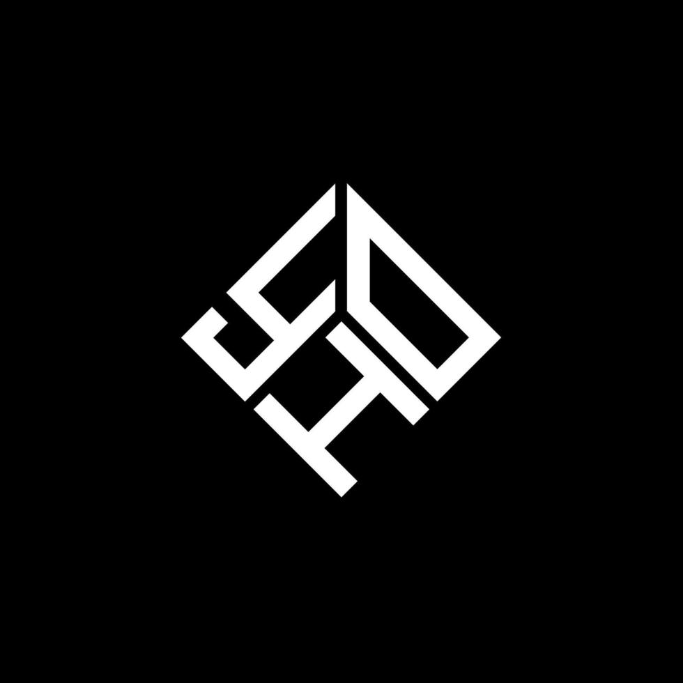yho lettera logo design su sfondo nero. yho creative iniziali lettera logo concept. yho disegno della lettera. vettore