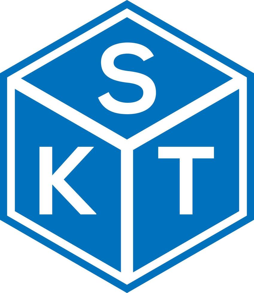 skt lettera logo design su sfondo nero. skt creative iniziali lettera logo concept. disegno della lettera sk. vettore