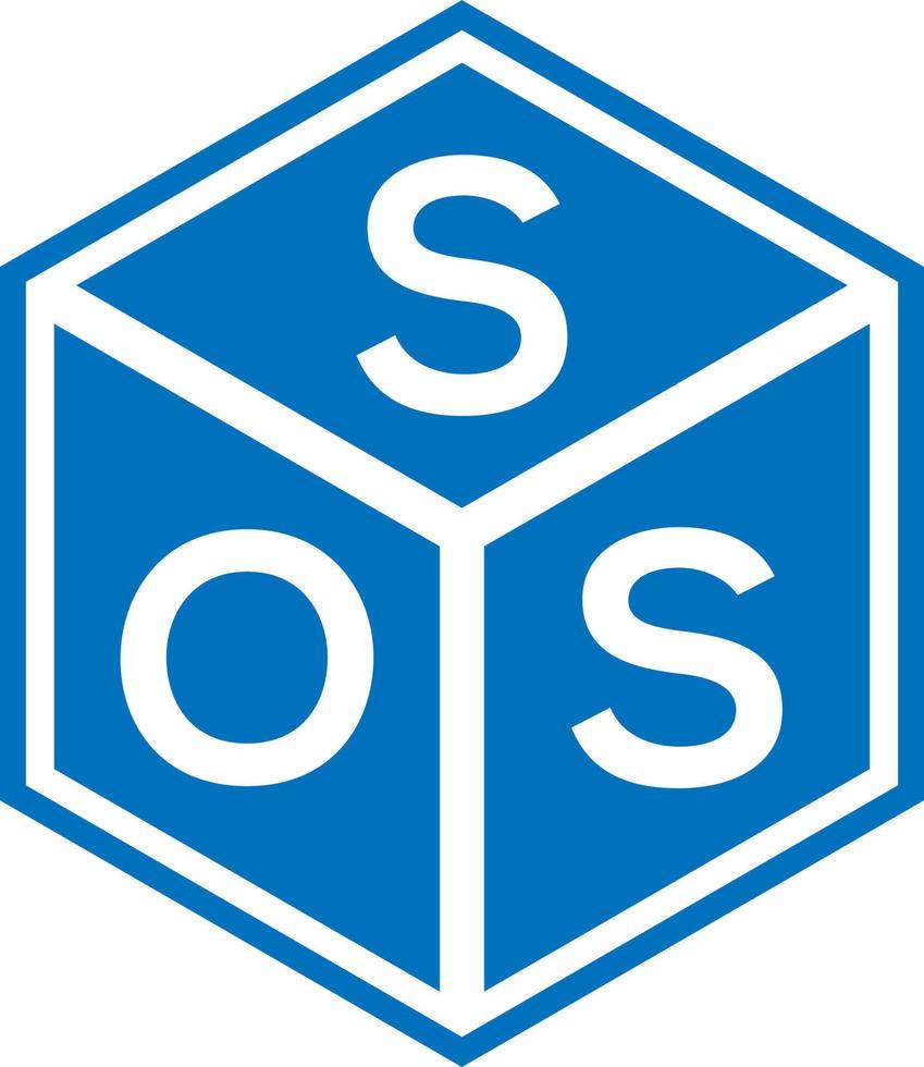 sos lettera logo design su sfondo nero. sos creative iniziali lettera logo concept. disegno della lettera sos. vettore