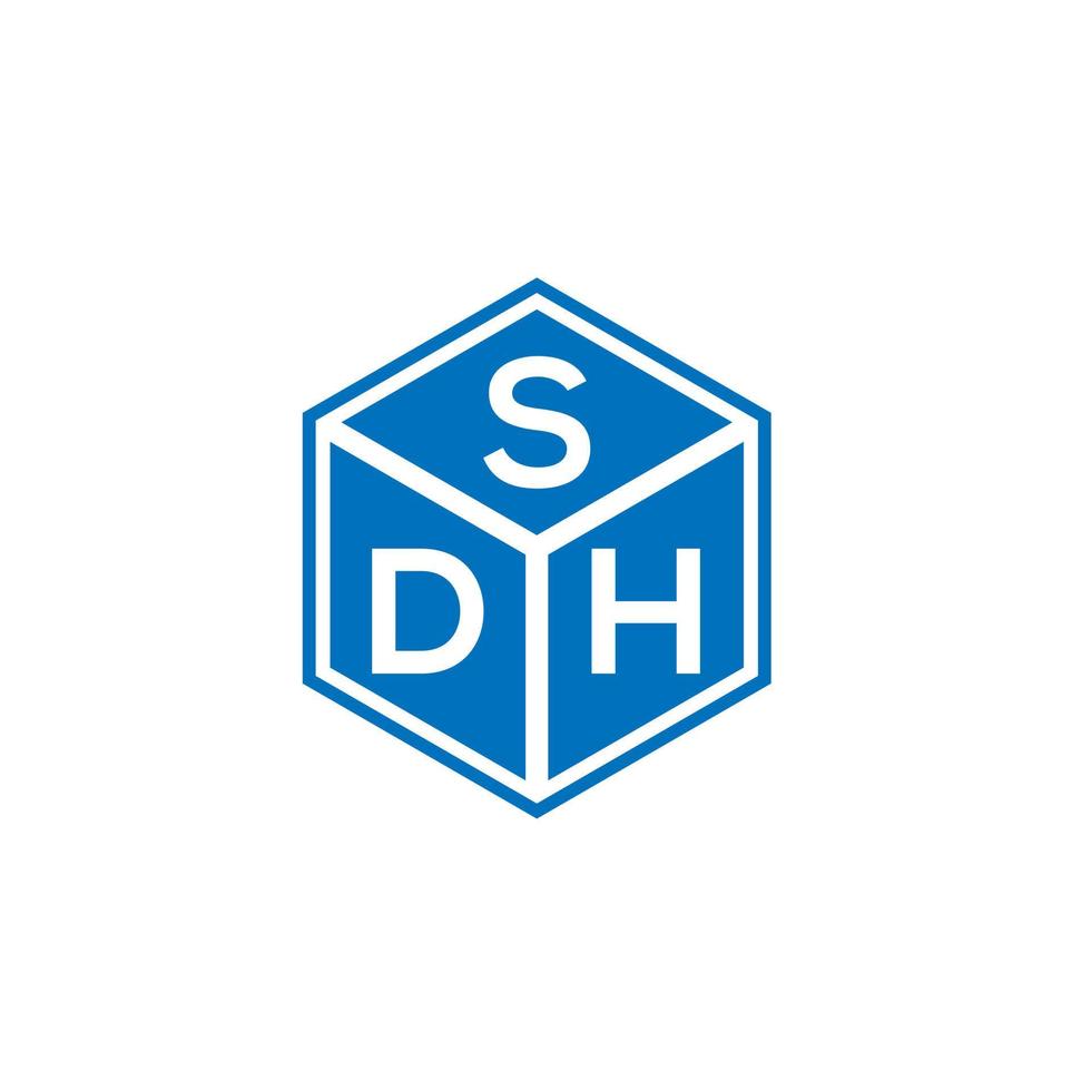 sdh lettera logo design su sfondo nero. sdh creative iniziali lettera logo concept. disegno della lettera sdh. vettore