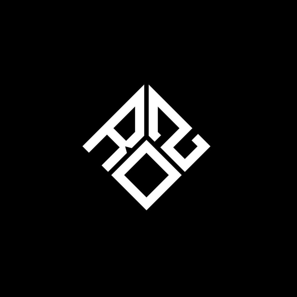 roz lettera logo design su sfondo nero. roz creative iniziali lettera logo concept. disegno della lettera roz. vettore