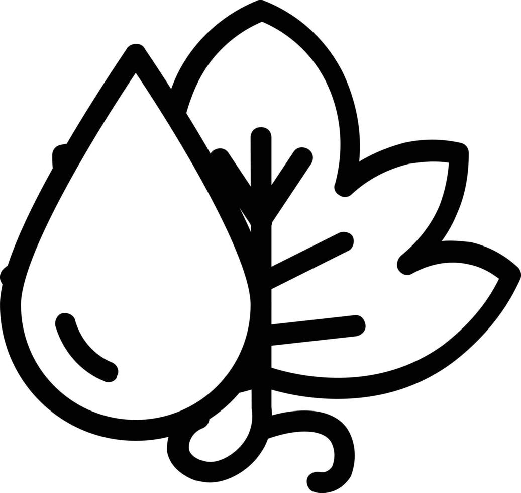 icona dell'acqua foglia d'uva simboleggiata da foglia d'uva e gocce d'acqua. vettore