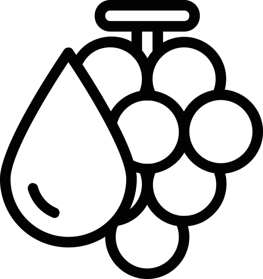icona di acqua o succo d'uva simboleggiata dall'immagine di uva e gocce d'acqua. vettore