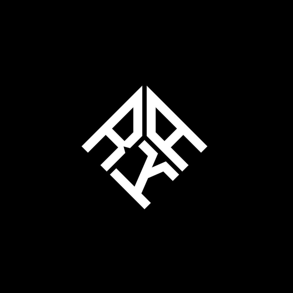 rka lettera logo design su sfondo nero. rka creative iniziali lettera logo concept. disegno della lettera rka. vettore