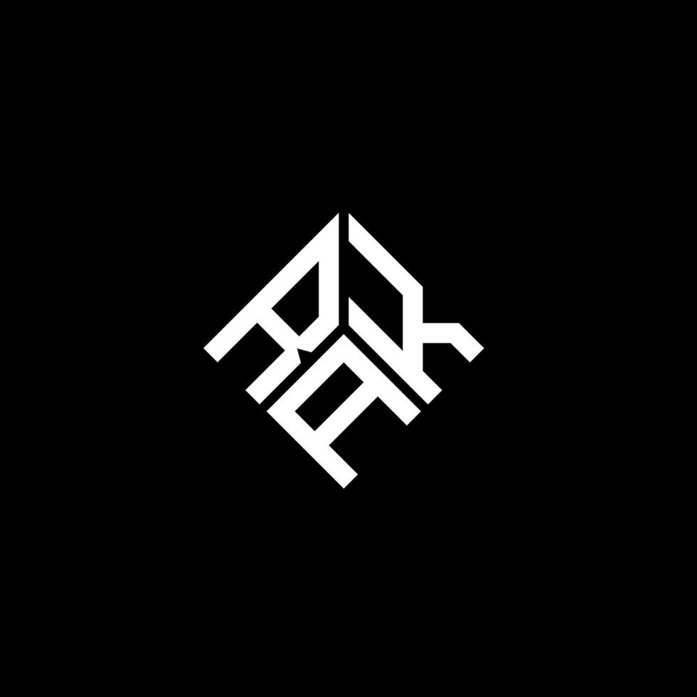 rak lettera logo design su sfondo nero. rak creative iniziali lettera logo concept. disegno della lettera rak. vettore