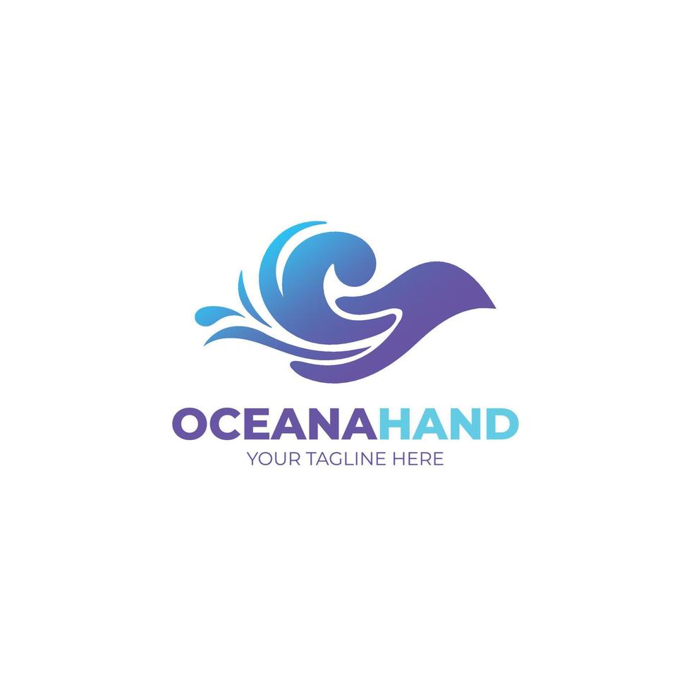 logo della mano oceana vettore