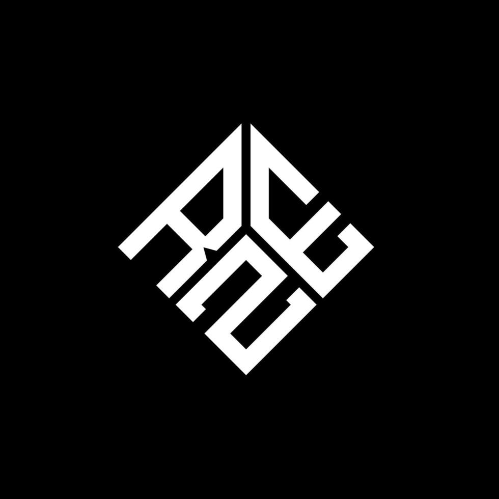 rze lettera logo design su sfondo nero. rze creative iniziali lettera logo concept. disegno della lettera rze. vettore