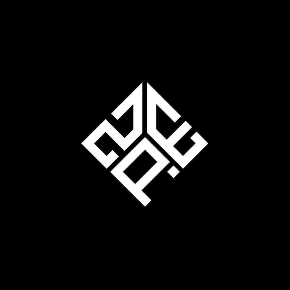 zpe lettera logo design su sfondo nero. zpe creative iniziali lettera logo concept. disegno della lettera zpe. vettore