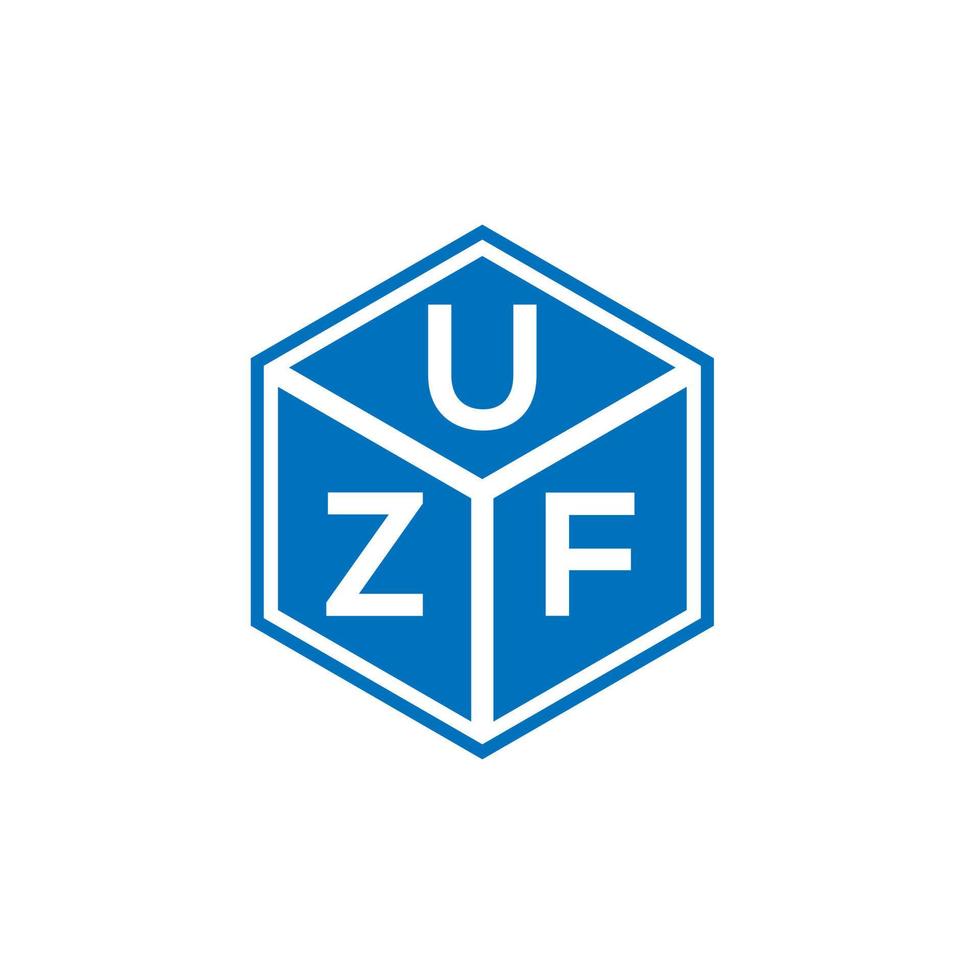 design del logo della lettera uzf su sfondo nero. uzf creative iniziali lettera logo concept. disegno della lettera uzf. vettore
