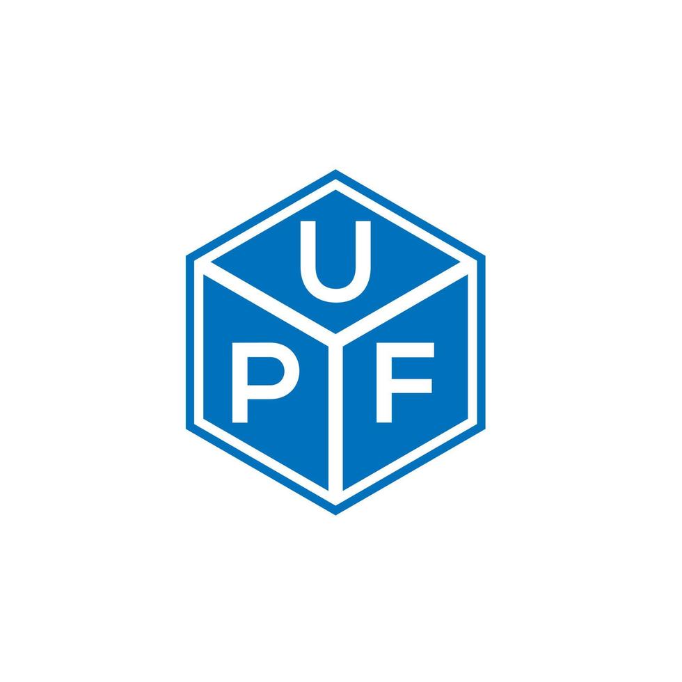 design del logo della lettera upf su sfondo nero. upf creative iniziali lettera logo concept. design della lettera upf. vettore