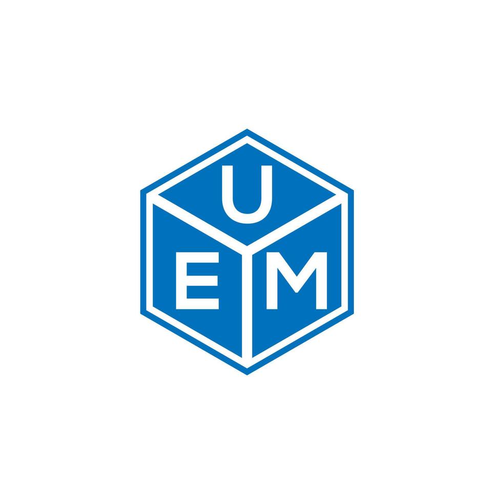 design del logo della lettera uem su sfondo nero. uem creative iniziali lettera logo concept. design della lettera uem. vettore