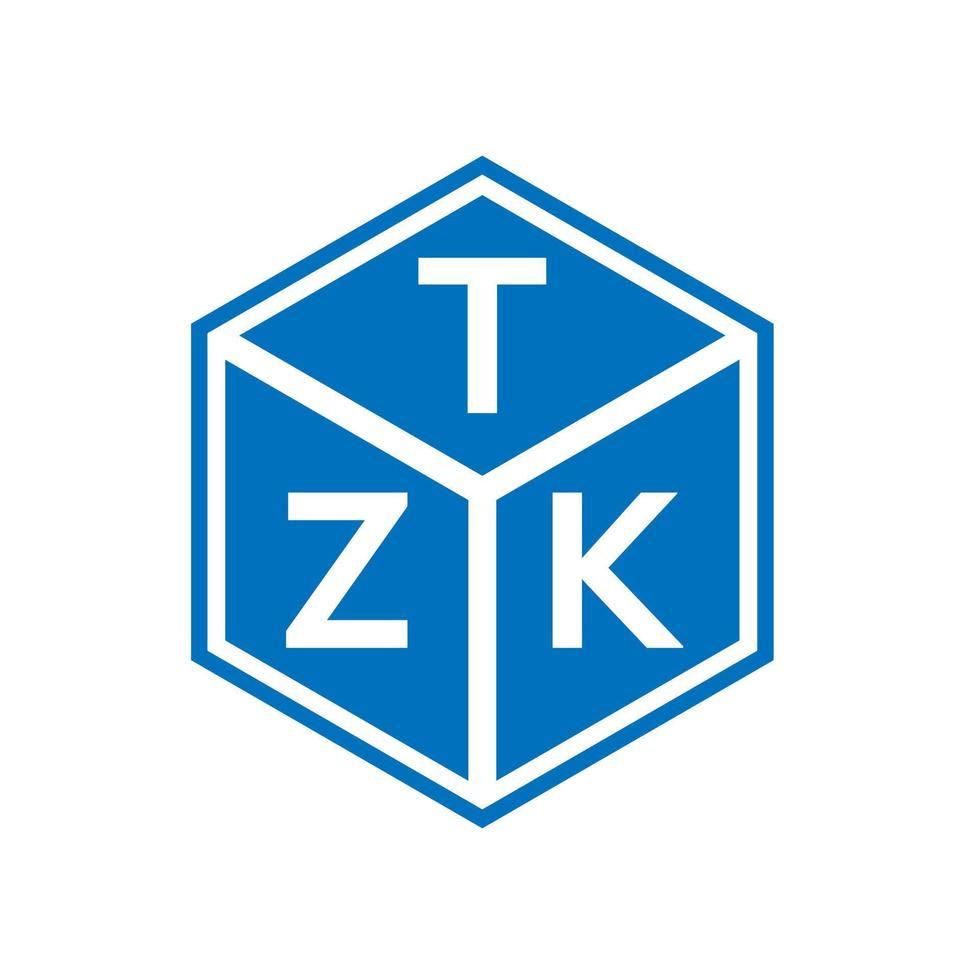 tzk lettera logo design su sfondo nero. tzk creative iniziali lettera logo concept. disegno della lettera tzk. vettore