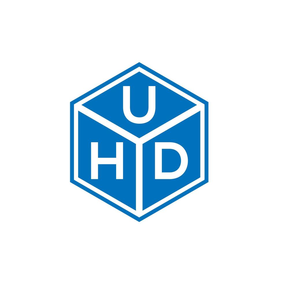 design del logo della lettera uhd su sfondo nero. concetto di logo della lettera di iniziali creative uhd. ehm design della lettera. vettore