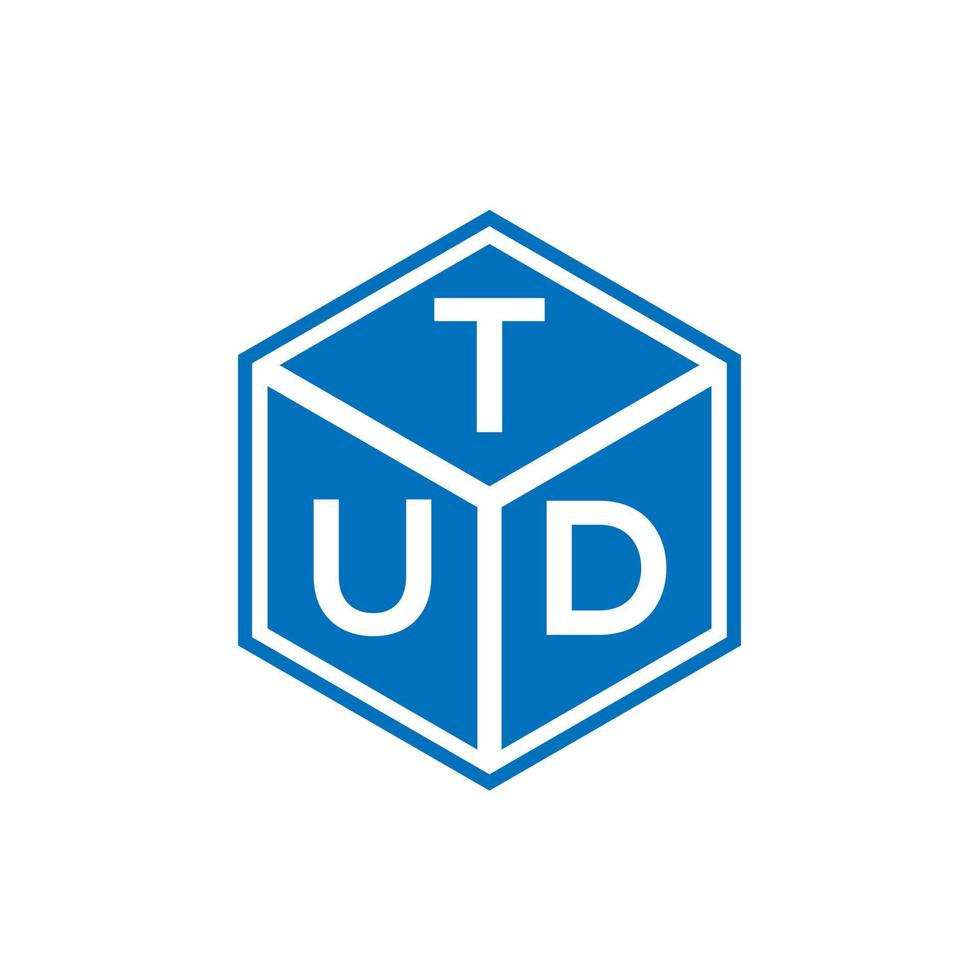 tud lettera logo design su sfondo nero. tud creative iniziali lettera logo concept. disegno della lettera tud. vettore