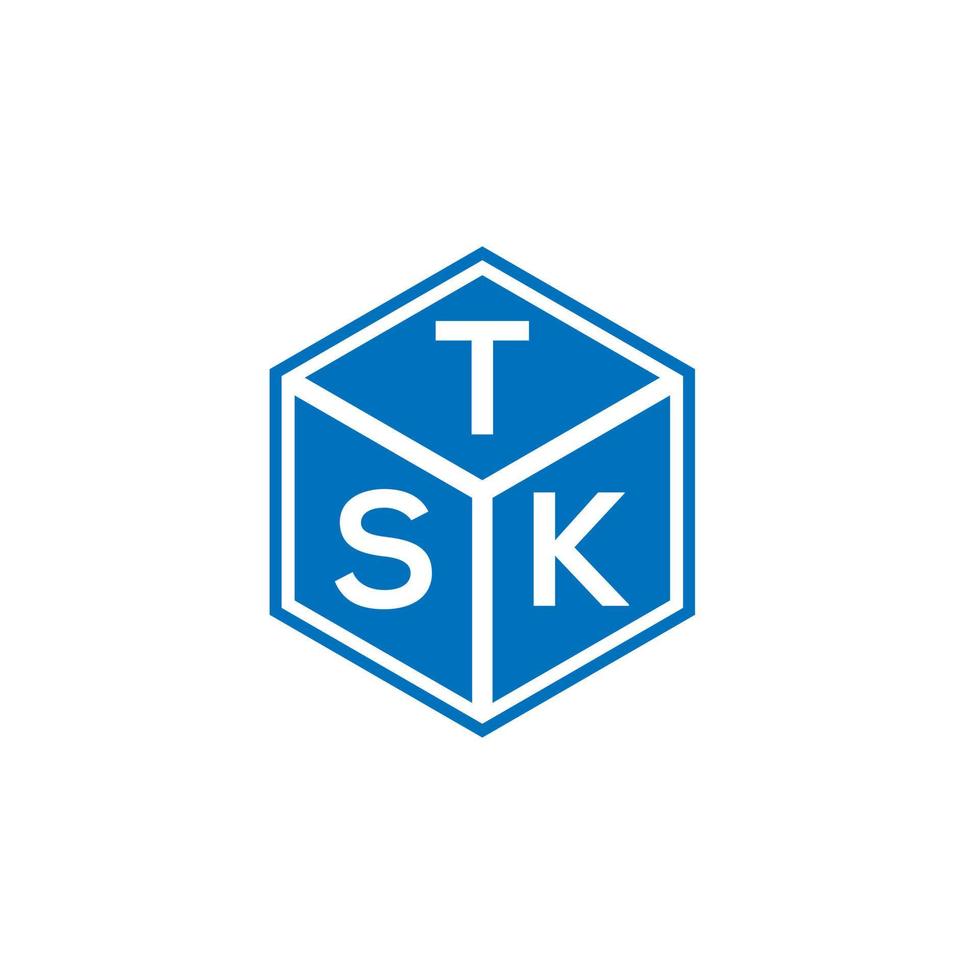 tsk lettera logo design su sfondo nero. tsk creative iniziali lettera logo concept. disegno della lettera tsk. vettore