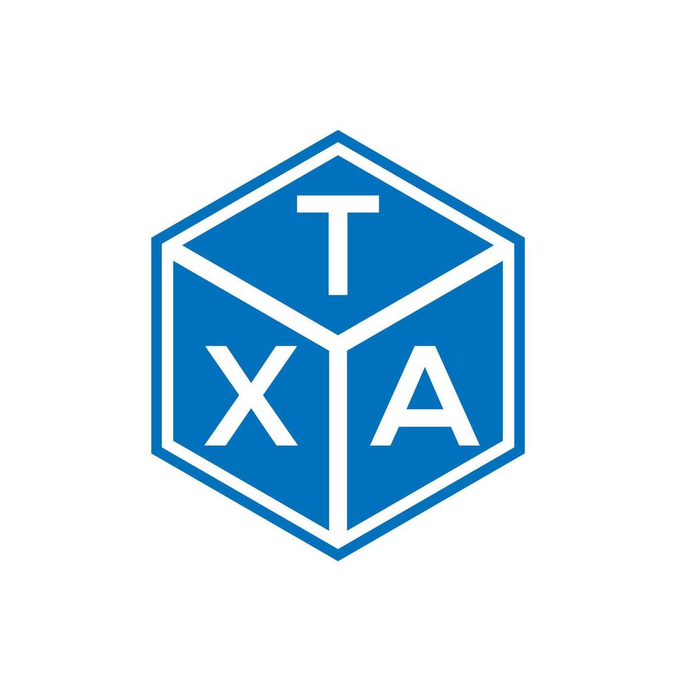 design del logo della lettera txa su sfondo nero. txa creative iniziali lettera logo concept. disegno della lettera txa. vettore