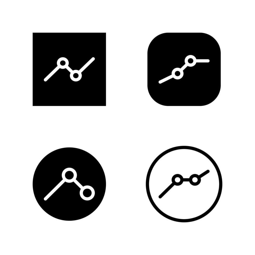 grafico a linee di set di icone con cerchio vettore