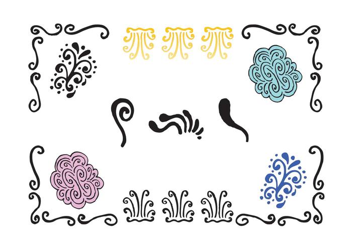 Serie di linee vettoriali Swirly gratis