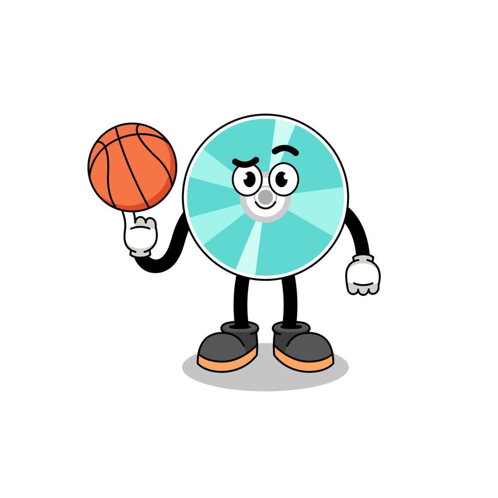 illustrazione del disco ottico come giocatore di basket vettore