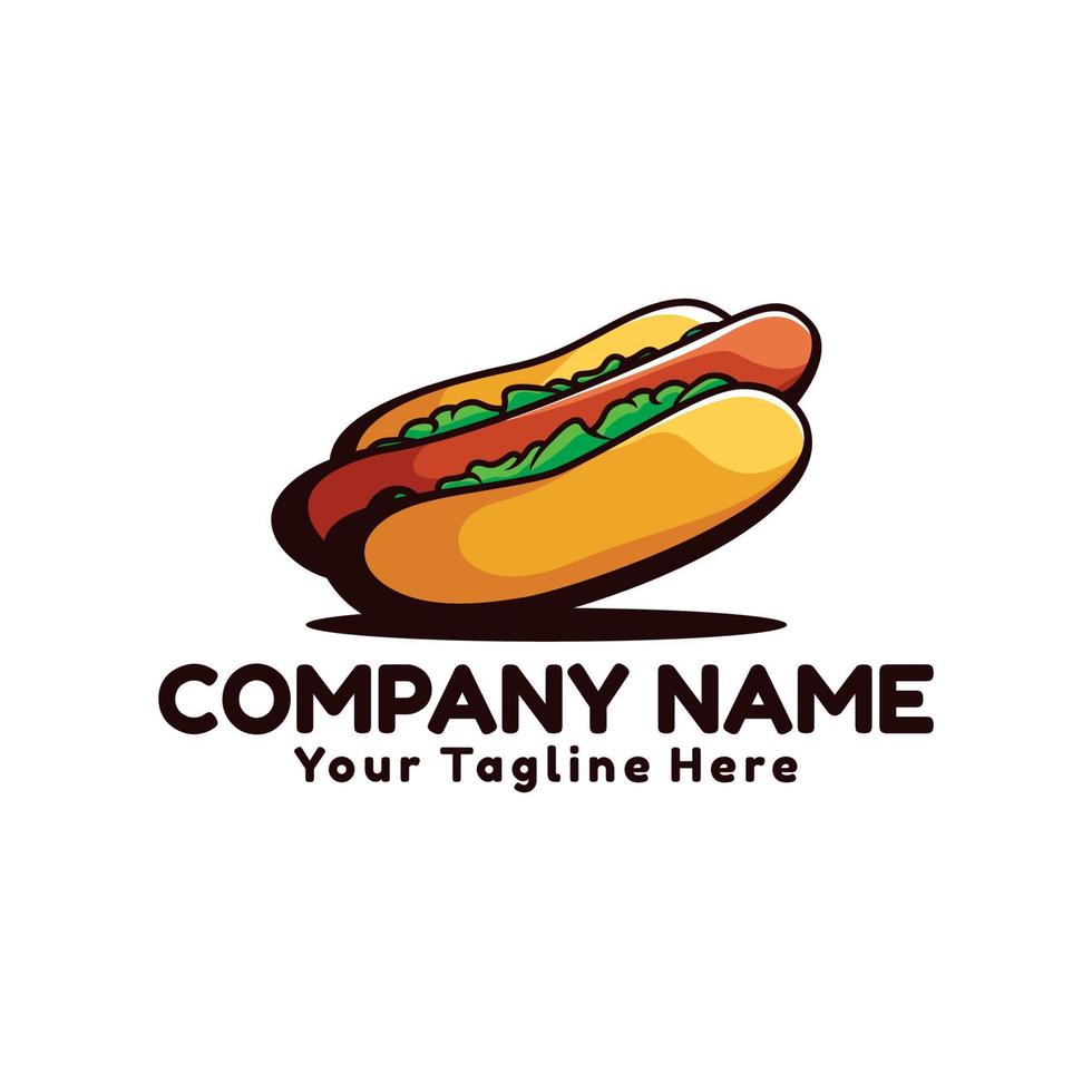 illustrazione di logo di tiraggio della mano di hot dog vettore