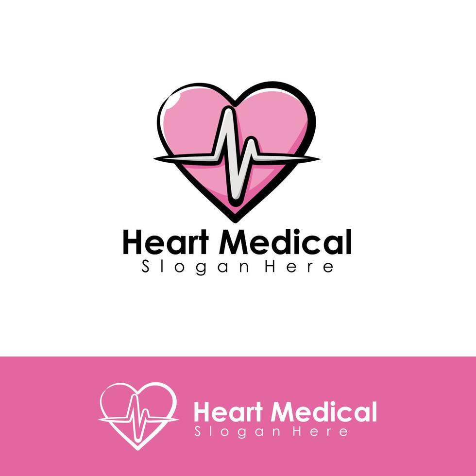 illustrazione del logo medico del cuore vettore