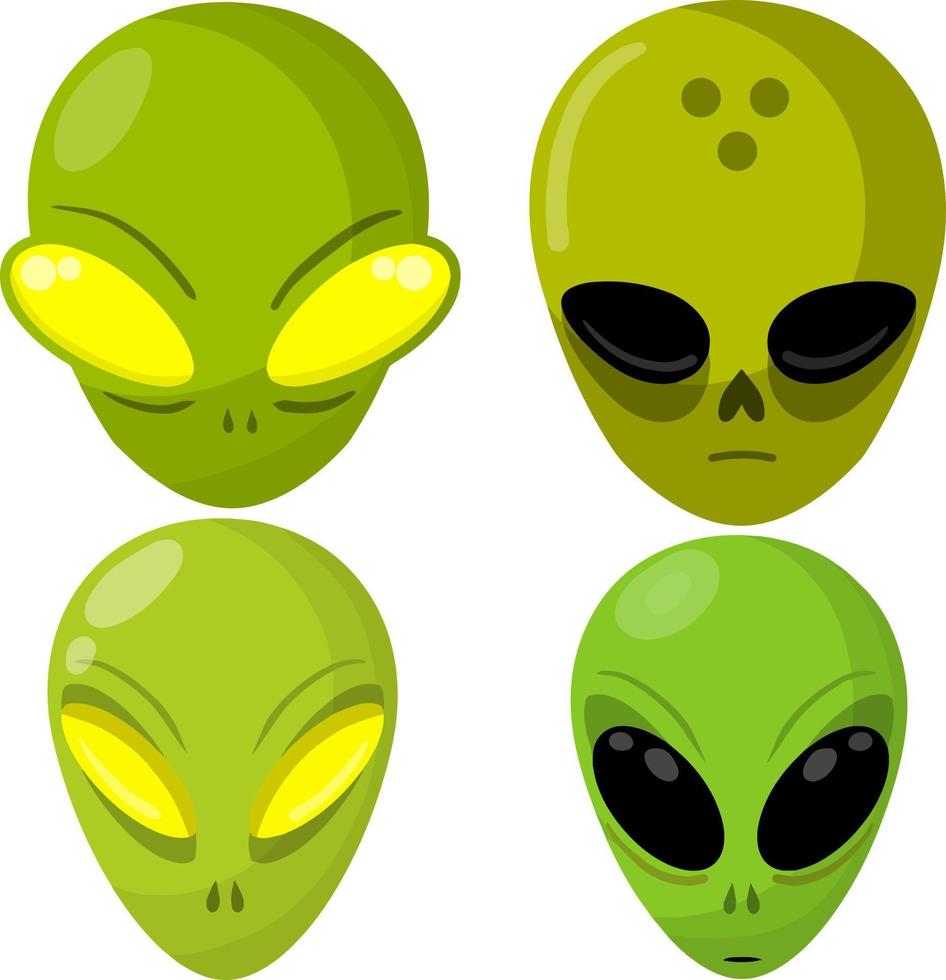 alieno. mostro extraterrestre con testa verde vettore