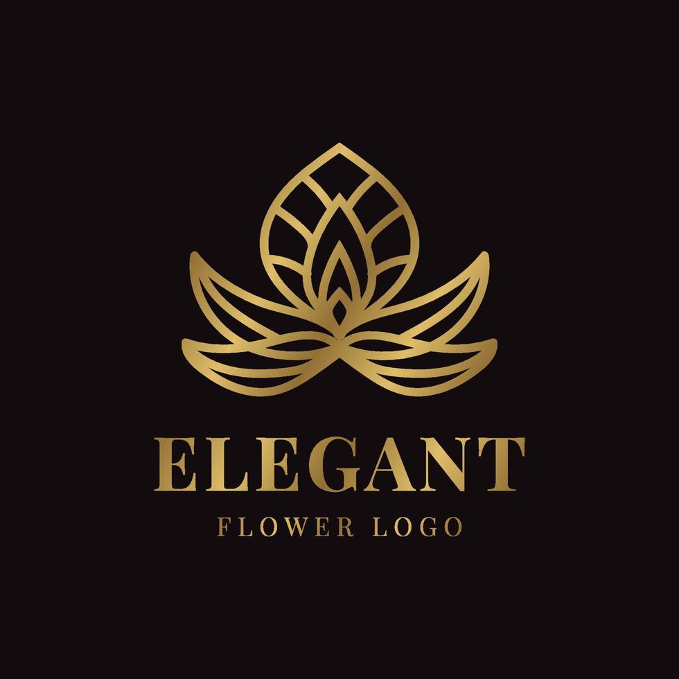 elegante elemento di design del logo vettoriale fiore rustico astratto