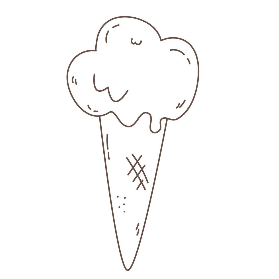 gelato in cialda doodle vettore
