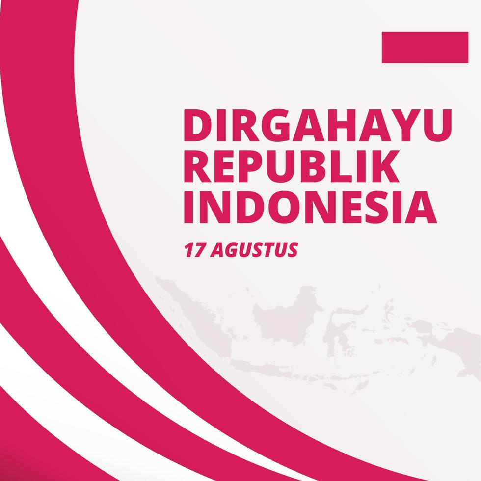 felice giorno dell'indipendenza indonesiana banner sfondo con colore rosso e bianco vettore