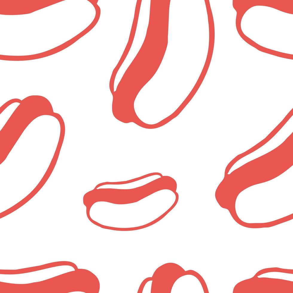 illustrazione vettoriale del modello di hot dog alimentare, per sfondo, tessile, ecc