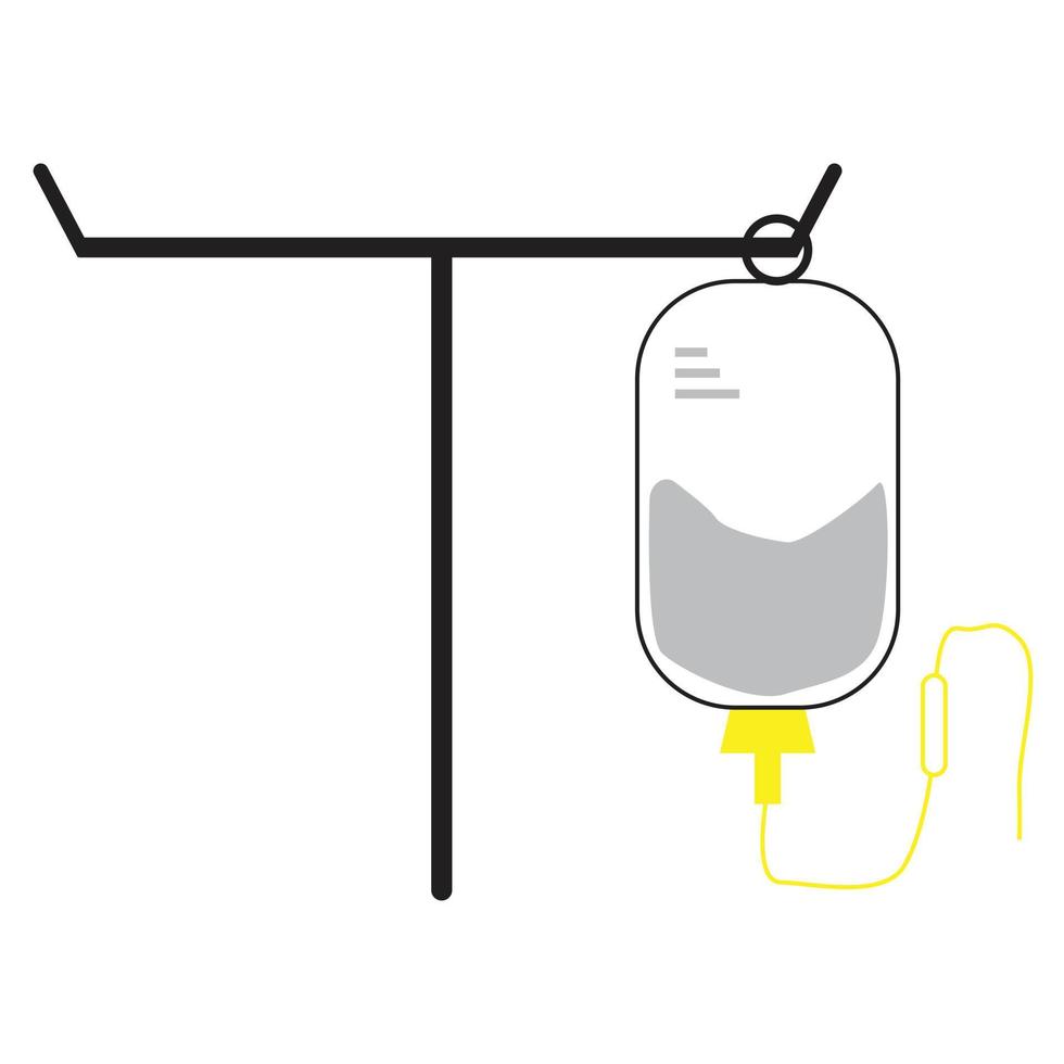 illustrazione vettoriale dell'icona di infusione per ospedale e clinica iv, soluzione fisiologica,