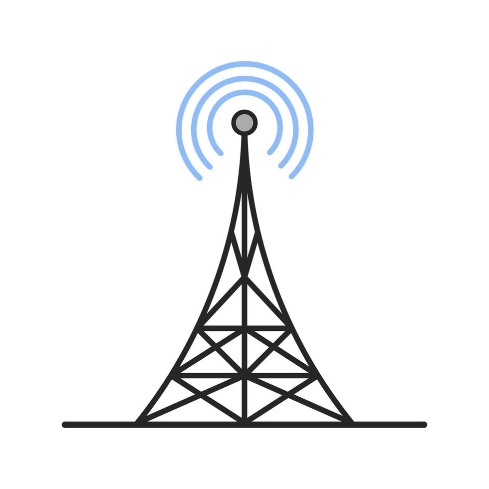 icona del colore della torre radio. antenna. illustrazione vettoriale isolata
