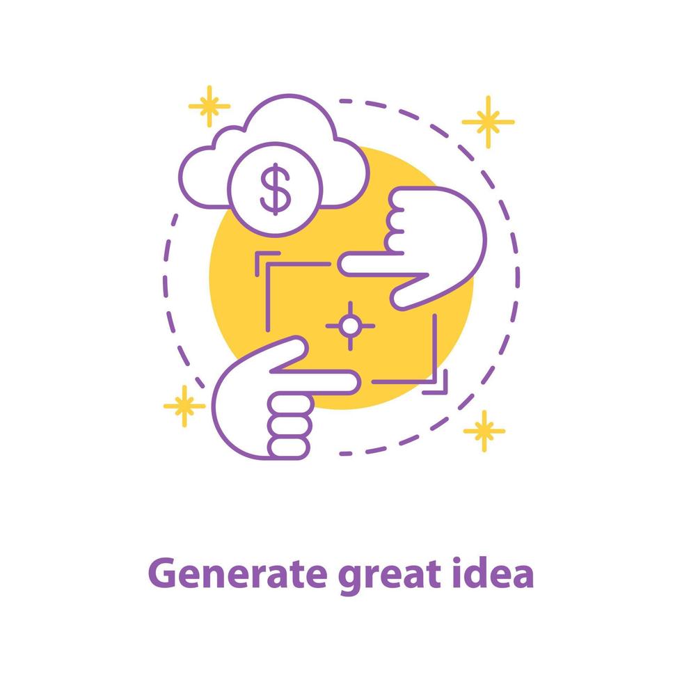 generazione dell'icona del concetto di idea di business. illustrazione della linea sottile dell'idea prospettica. creatività. disegno di contorno isolato vettoriale