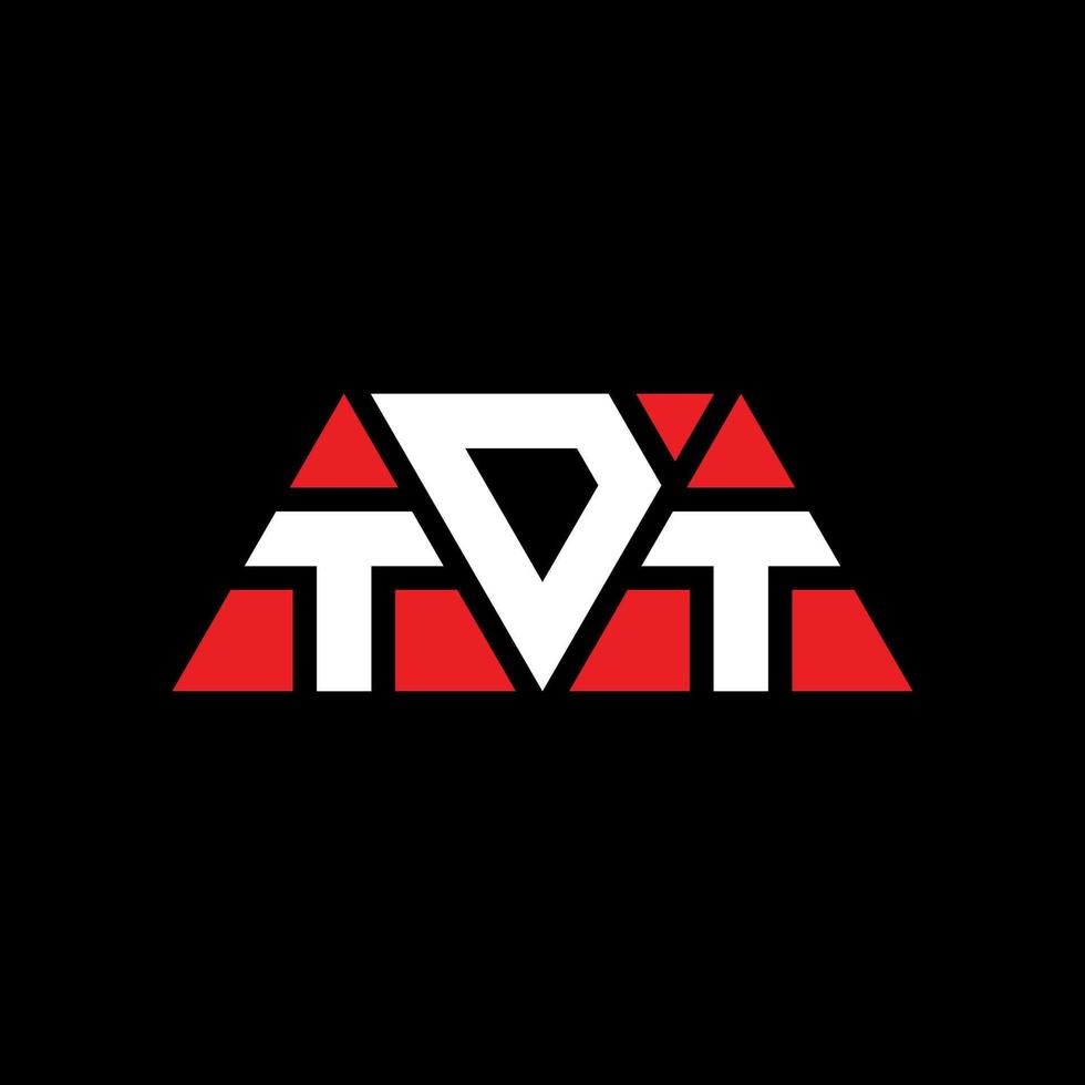 design del logo della lettera triangolare tdt con forma triangolare. tdt triangolo logo design monogramma. modello di logo vettoriale triangolo tdt con colore rosso. logo triangolare tdt logo semplice, elegante e lussuoso. tdt