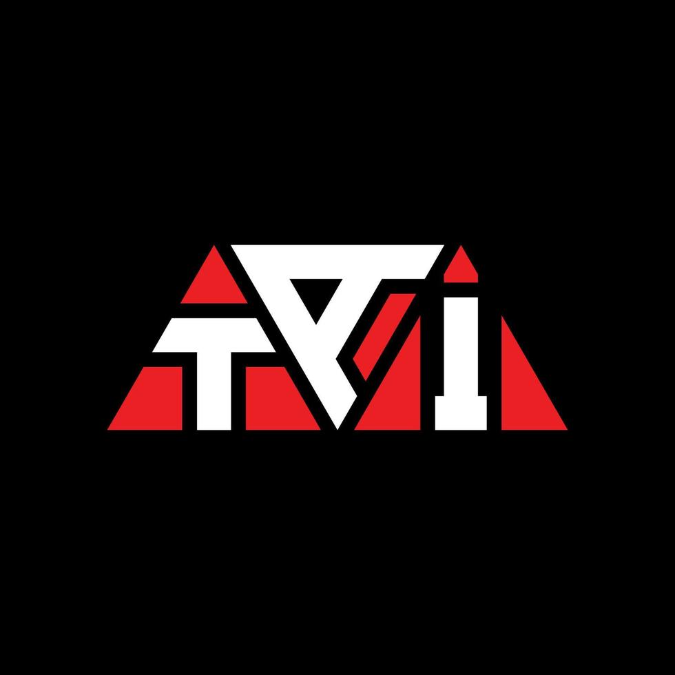 design del logo della lettera del triangolo tai con forma triangolare. monogramma di design del logo del triangolo tai. modello di logo vettoriale triangolo tai con colore rosso. logo triangolare tai logo semplice, elegante e lussuoso. tai