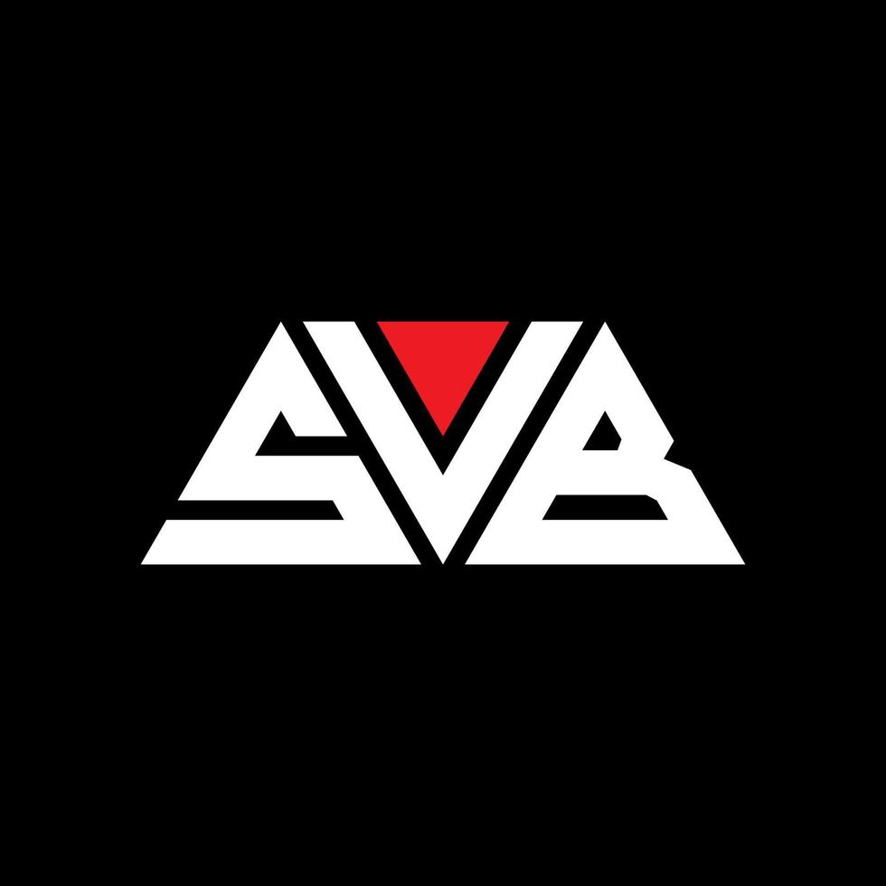 design del logo della lettera del triangolo svb con forma triangolare. svb triangolo logo design monogramma. modello di logo vettoriale triangolo svb con colore rosso. logo triangolare svb logo semplice, elegante e lussuoso. svb