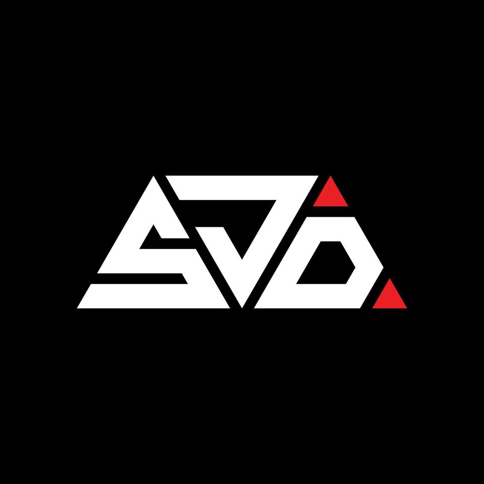 design del logo della lettera del triangolo sjd con forma triangolare. monogramma di design del logo del triangolo sjd. modello di logo vettoriale triangolo sjd con colore rosso. logo triangolare sjd logo semplice, elegante e lussuoso. sjd