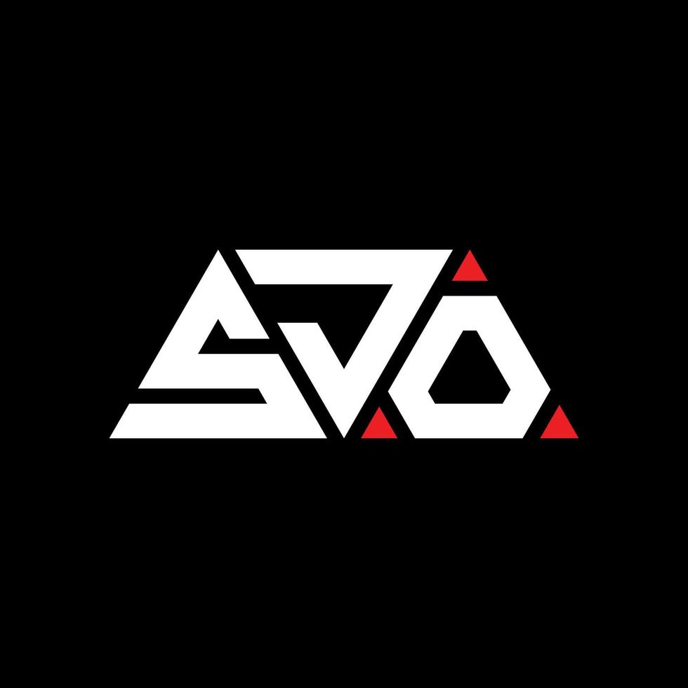 sjo triangolo logo lettera design con forma triangolare. sjo triangolo logo design monogramma. modello di logo vettoriale triangolo sjo con colore rosso. logo triangolare sjo logo semplice, elegante e lussuoso. sjo