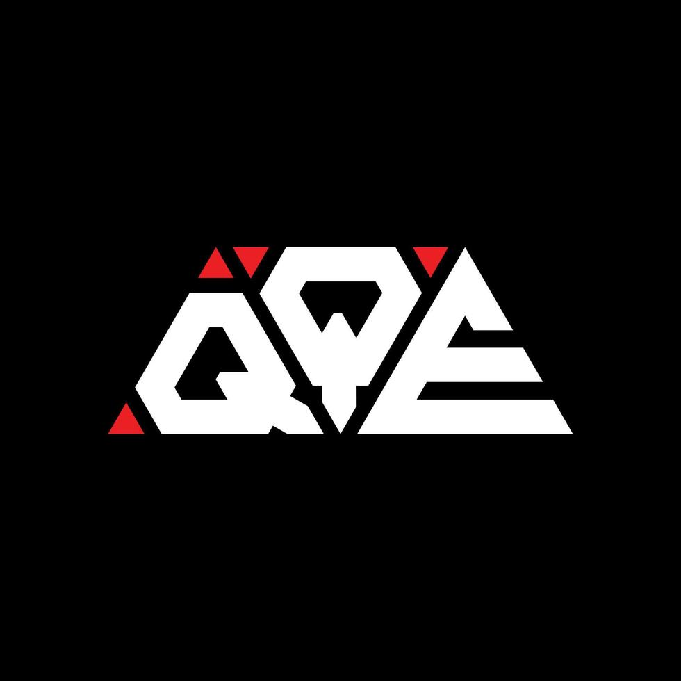 design del logo della lettera triangolare qqe con forma triangolare. qqe triangolo logo design monogramma. modello di logo vettoriale triangolo qqe con colore rosso. logo triangolare qqe logo semplice, elegante e lussuoso. qq