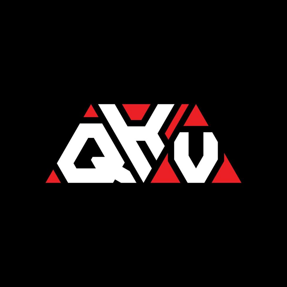 design del logo della lettera del triangolo qkv con forma triangolare. monogramma di design del logo del triangolo qkv. modello di logo vettoriale triangolo qkv con colore rosso. logo triangolare qkv logo semplice, elegante e lussuoso. qkv