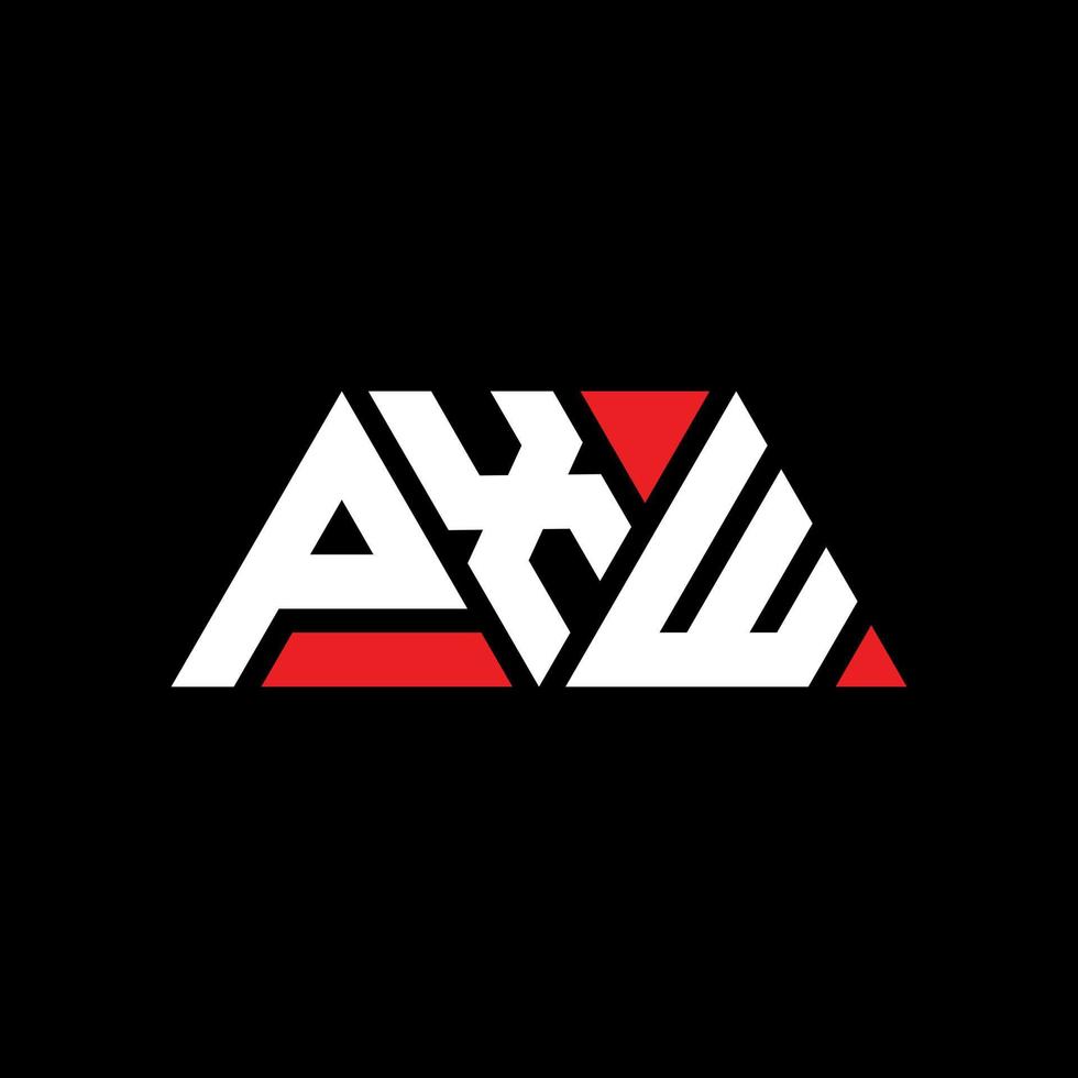 design del logo della lettera del triangolo pxw con forma triangolare. pxw triangolo logo design monogramma. modello di logo vettoriale triangolo pxw con colore rosso. pxw logo triangolare logo semplice, elegante e lussuoso. pxw