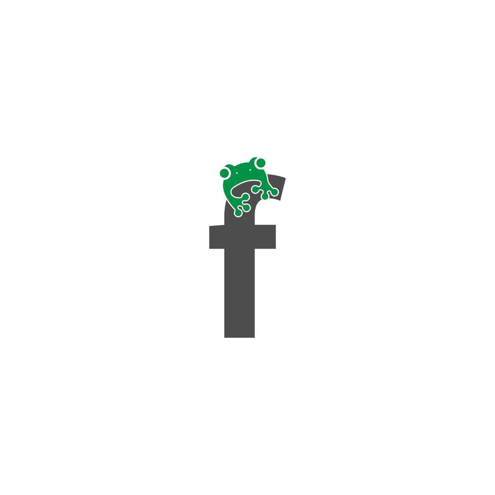 icona della rana attaccata all'illustrazione vettoriale della lettera
