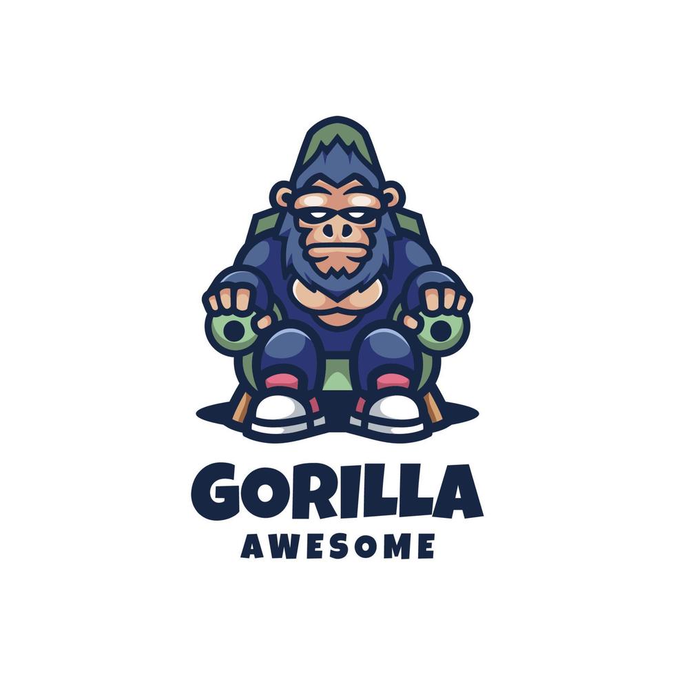 illustrazione grafica vettoriale di gorilla, buona per il design del logo