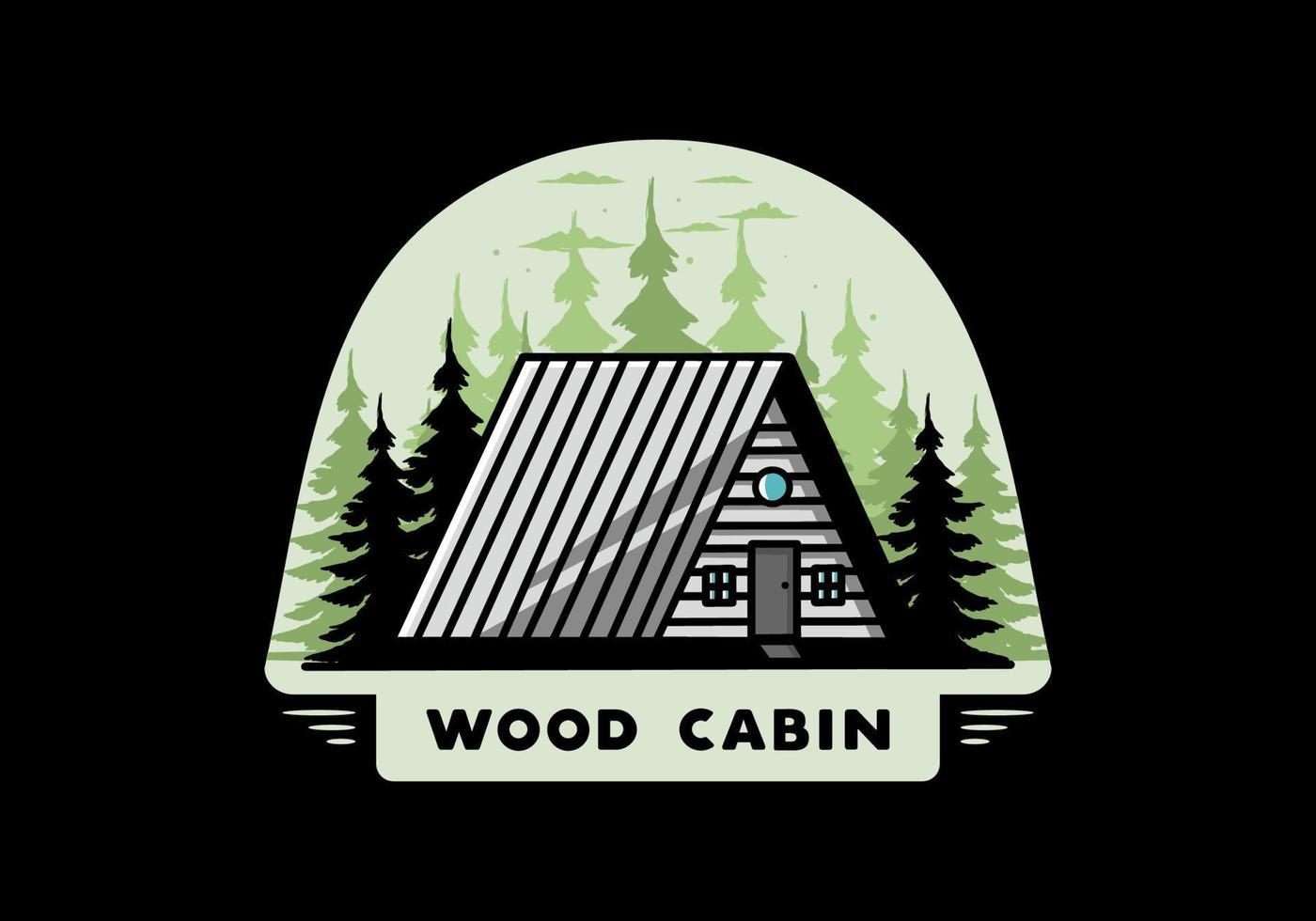 disegno dell'illustrazione della cabina di legno d'epoca vettore