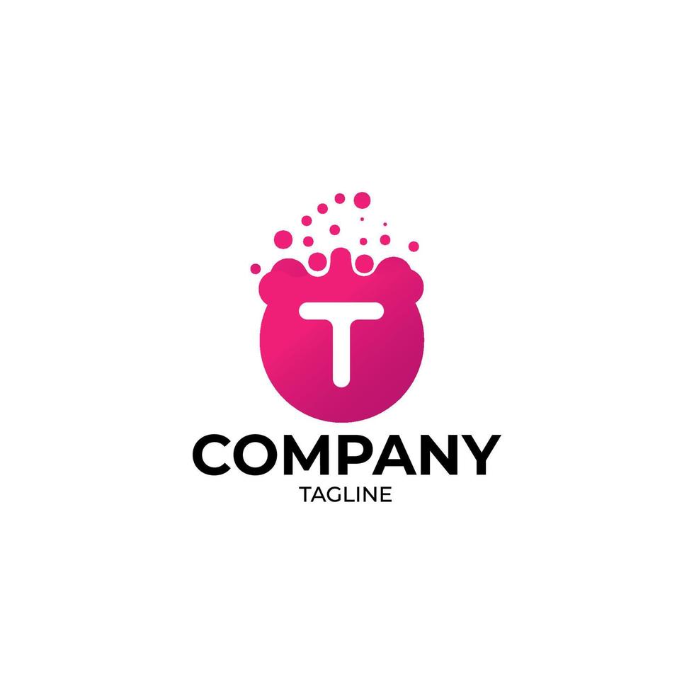 t logo design modello vettoriale