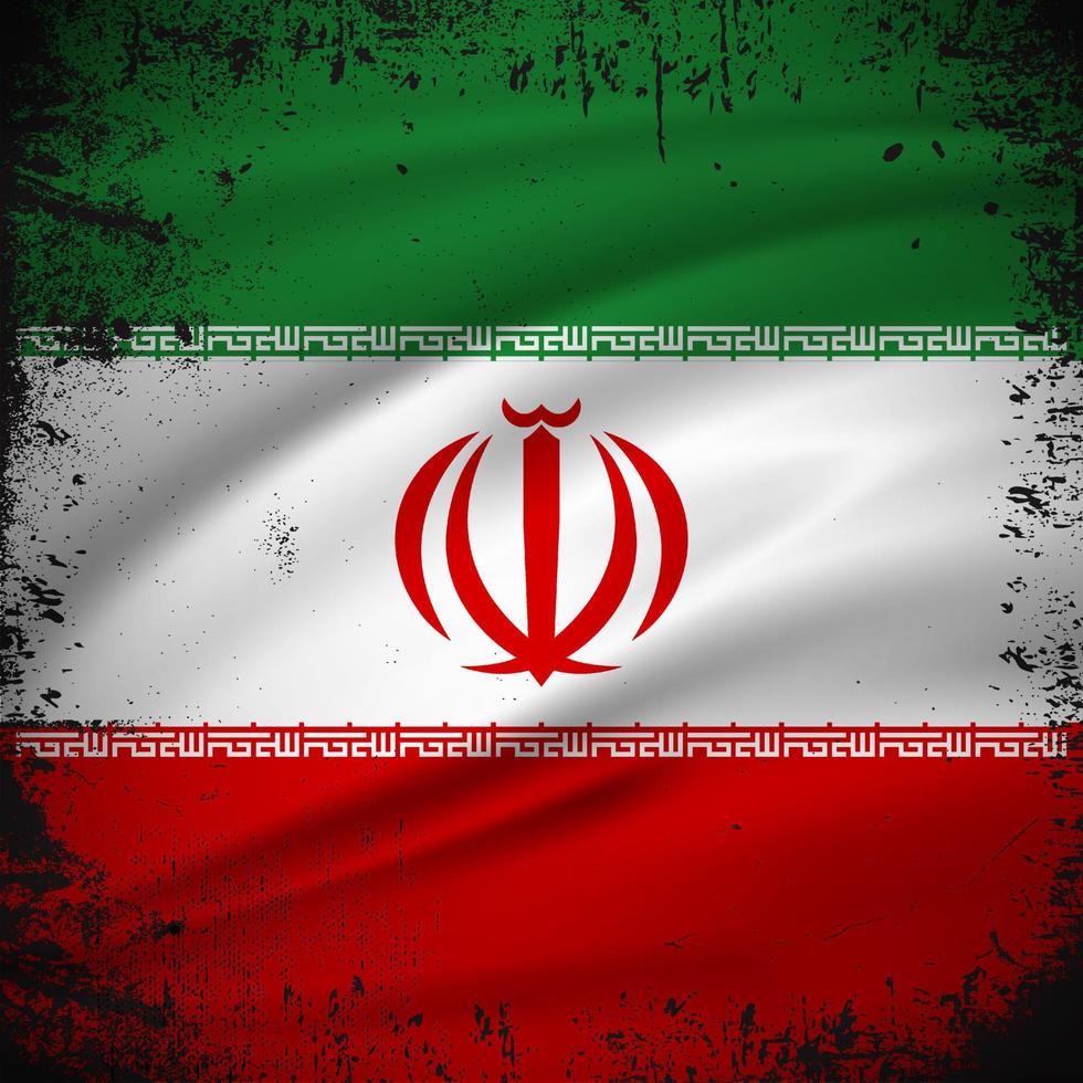 vettore di sfondo astratto bandiera iran con stile grunge ictus. illustrazione vettoriale del giorno dell'indipendenza dell'Iran.