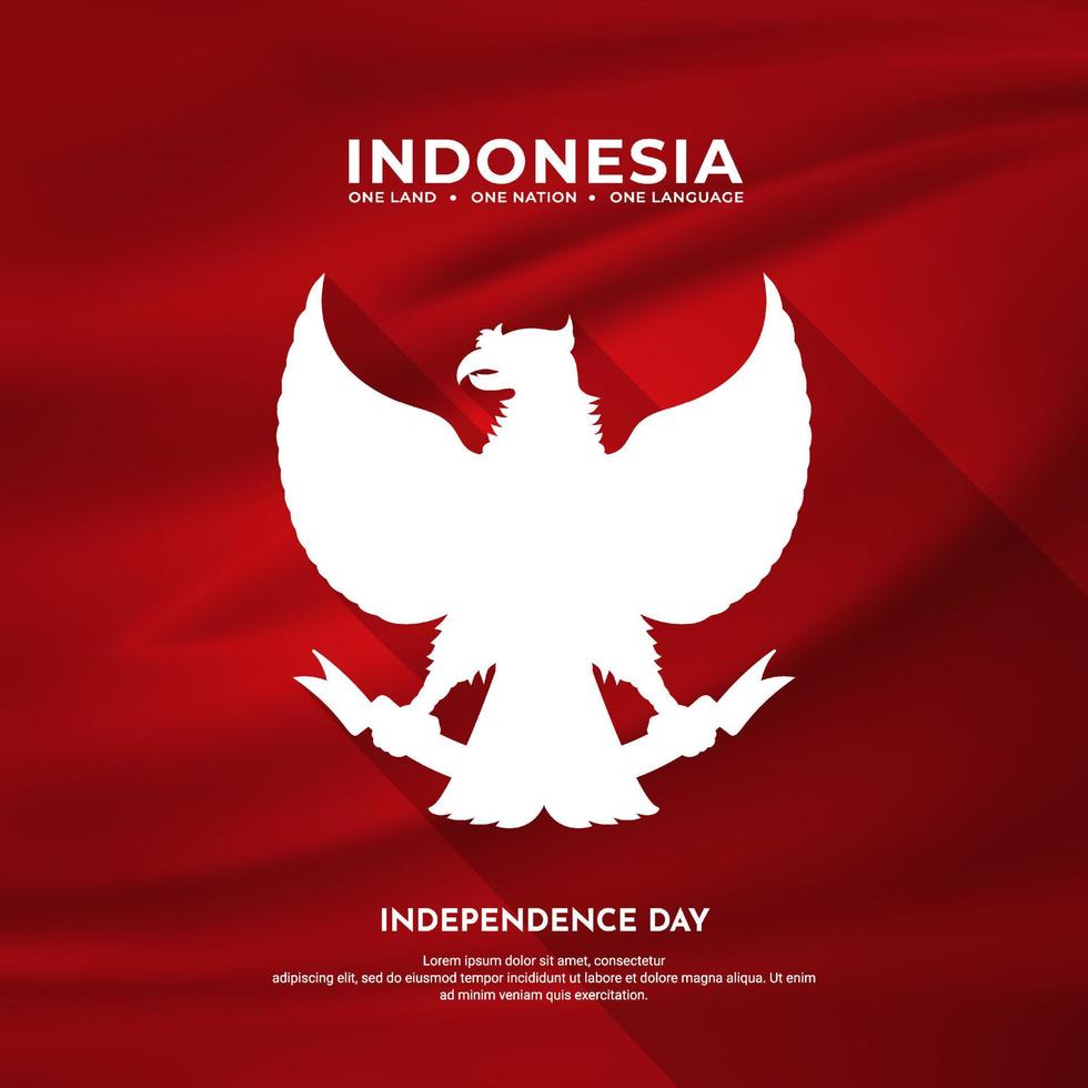 fantastico poster di design del giorno dell'indipendenza dell'indonesia adatto per promozione, sfondo, carta da parati. vettore