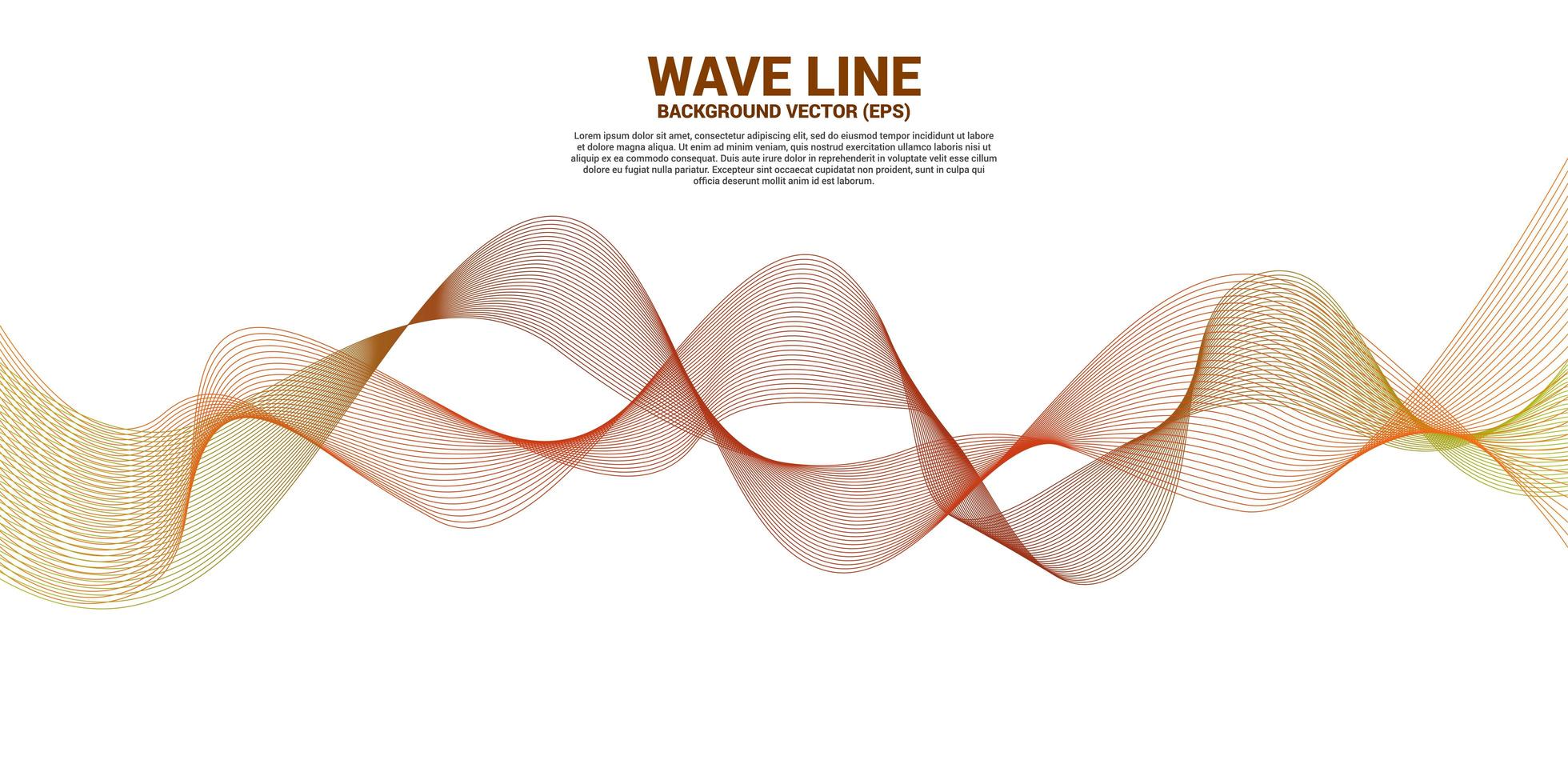 linee curve arancione dell'onda sonora su bianco vettore